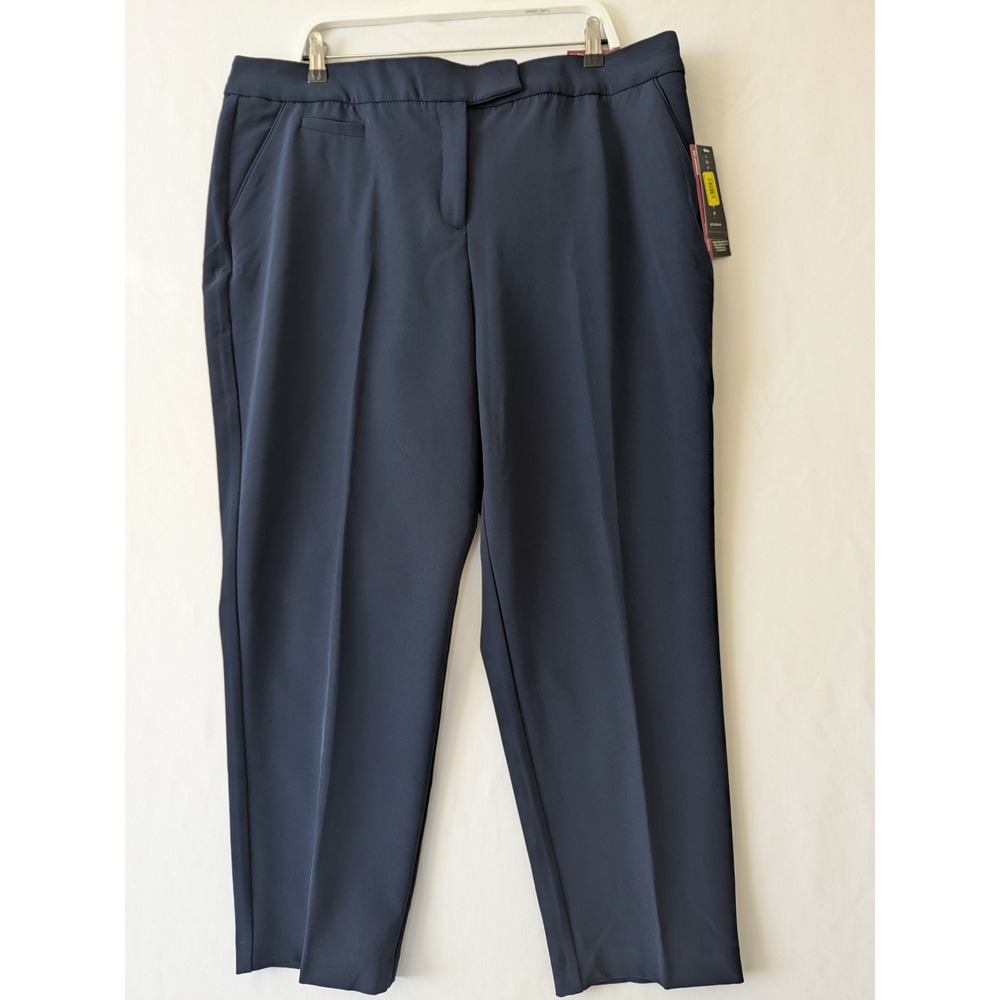 Investments Woman Straight Leg Pants True Navy Elastic Waist Tummy Panel 20W New